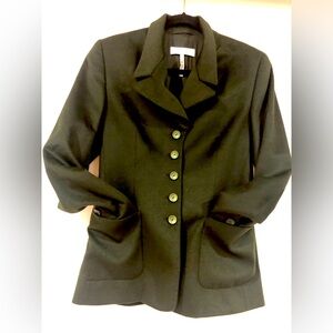 Escada green cashmere blend blazer